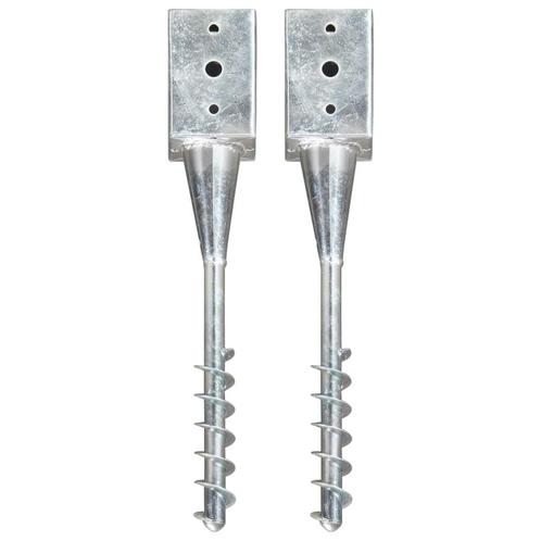 vidaXL Grondpinnen 2 st 9x9x56 cm gegalvaniseerd staal, Caravans en Kamperen, Kampeeraccessoires, Nieuw, Verzenden