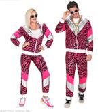Neon 80S Trainingspak Fout Roze Tijgerprint, Verzenden, Nieuw