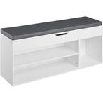 tectake Schoenenkast Natalya met zitkussen 104x30x49cm - wit, Verzenden, Nieuw