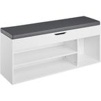 Schoenenkast Natalya met zitbank 104x30x49cm - wit, Huis en Inrichting, Kasten | Schoenenkasten, Nieuw, Verzenden