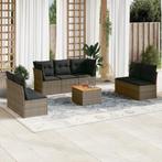 vidaXL 8-delige Loungeset met kussens poly rattan grijs, Verzenden, Nieuw, Loungeset