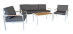 Loungeset 5 persoons aluminium, Tuin en Terras, 5 zitplaatsen, Ophalen of Verzenden, Loungeset, Bank