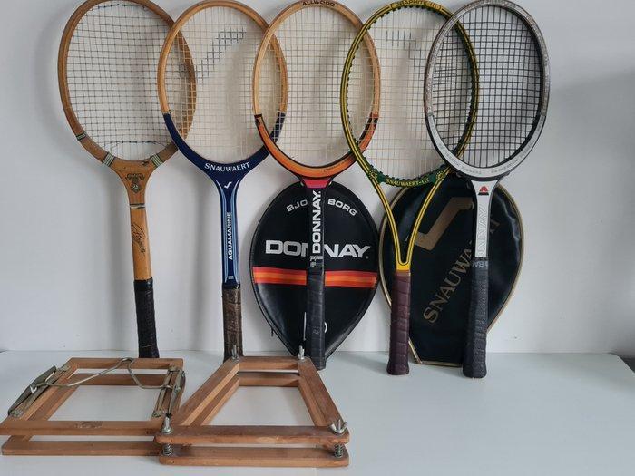 5 raquettes de tennis vintage en bois uniques, avec 2, Verzamelen, Overige Verzamelen