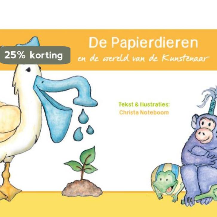 De papierdieren 9789090345475 Christa Noteboom, Boeken, Kinderboeken | Baby's en Peuters, Zo goed als nieuw, Verzenden