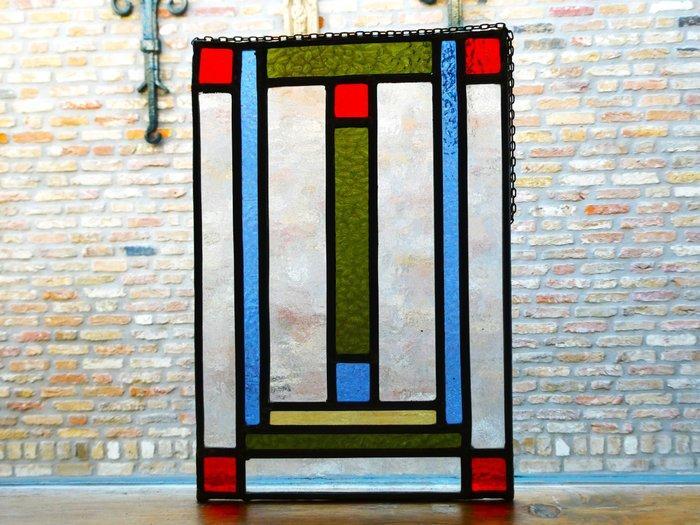 Art Deco Glas-in-loodraam - Handvervaardigd - 1920-1930 -, Antiquités & Art, Curiosités & Brocante