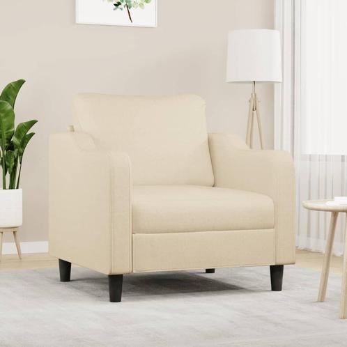 vidaXL Fauteuil 60 cm stof crèmekleurig, Huis en Inrichting, Zetels | Zetels, Nieuw, Verzenden