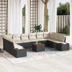 vidaXL Tuinbank Set 11 pcs Zwart en wit, Tuin en Terras, Verzenden, Nieuw