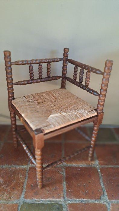 Stoel - Eikenhout/Biezen, Antiek en Kunst, Curiosa en Brocante