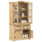 vidaXL Vitrinekast Corona 100x48,5x179 cm massief grenenhout, Huis en Inrichting, Verzenden, Nieuw