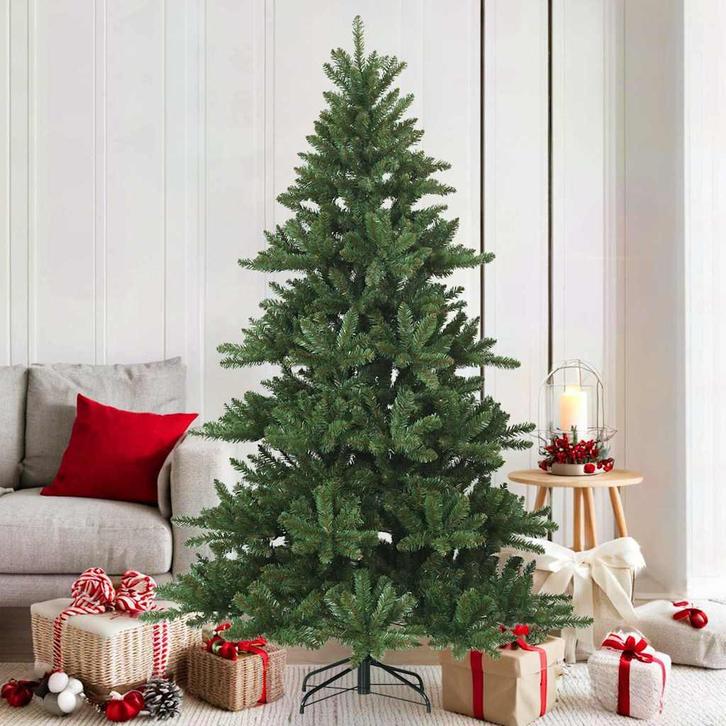 vidaXL Kunstmatige Hinged Kerstboom Groen 180 cm PVC, staal, Diversen, Kerst, Nieuw, Verzenden
