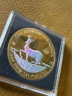 Burundi. 25 Francs CFA 2025 Springbock 24 k Teilvergoldung