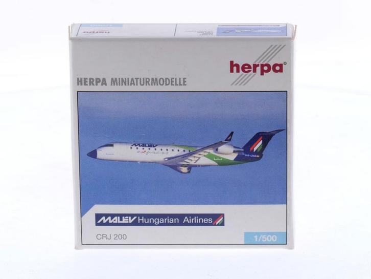 Schaal 1:500 Herpa 510967 CRJ 200 Malev Express Malev H..., Hobby en Vrije tijd, Modelbouw | Vliegtuigen en Helikopters, Zo goed als nieuw