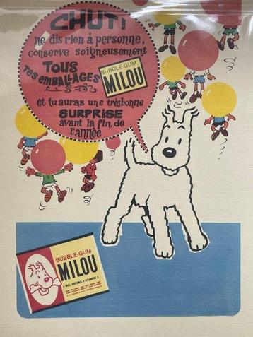 Hergé - Tintin – Ensemble de 3 objets vintage : carte de