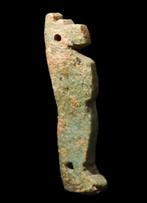 Oud-Egyptisch Grote amulet van Douamoutef in faience - zoon