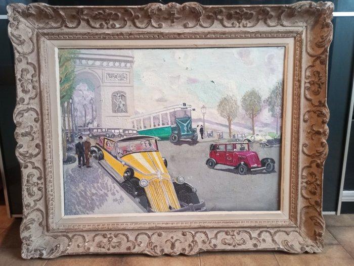 Georges Brocks (XX), Da Leo Fontan - Paesaggio parigino, Antiquités & Art, Art | Peinture | Classique