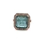 Bague - 18 carats Or jaune - 10.02ct. tw. Émeraude - Diamant, Handtassen en Accessoires, Ringen, Nieuw