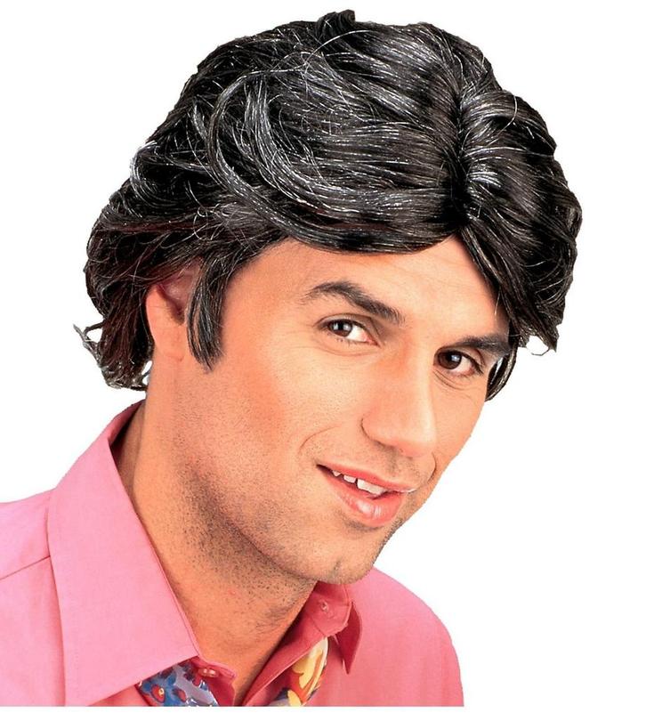 Zwart Grijze Pruik Gigolo, Hobby en Vrije tijd, Feestartikelen, Nieuw, Verzenden