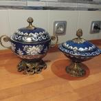 Bonbon mand (2) - Porselein, Zinklegering - stijl tweede, Antiek en Kunst