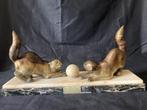 Georges Benoit (attribué) - sculptuur, Les Chatons jouant à, Antiquités & Art