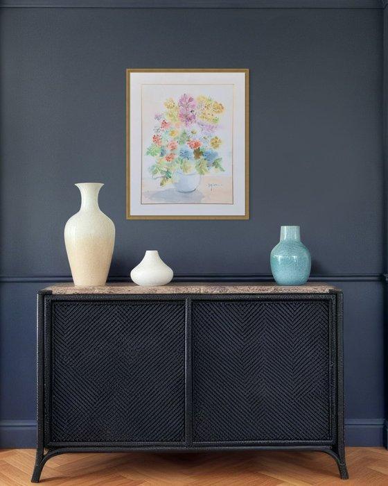 Marie Louise Ogier ( 1912-2003 ) - Beau bouquet au sorbier, Antiek en Kunst, Curiosa en Brocante
