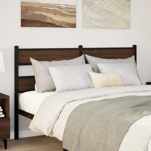 vidaXL Tête de lit chêne marron 140 cm acier et bois, Maison & Meubles, Chambre à coucher | Lits, Neuf, Envoi