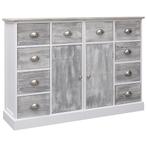 vidaXL Dressoir met 10 lades 113x30x79 cm hout grijs, Huis en Inrichting, Kasten | Dressoirs, Verzenden, Nieuw