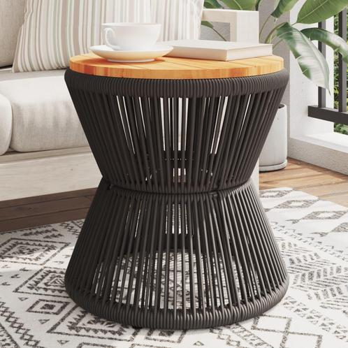 vidaXL Table basse avec base en fil de fer noir bois, Tuin en Terras, Tuinsets en Loungesets, Verzenden
