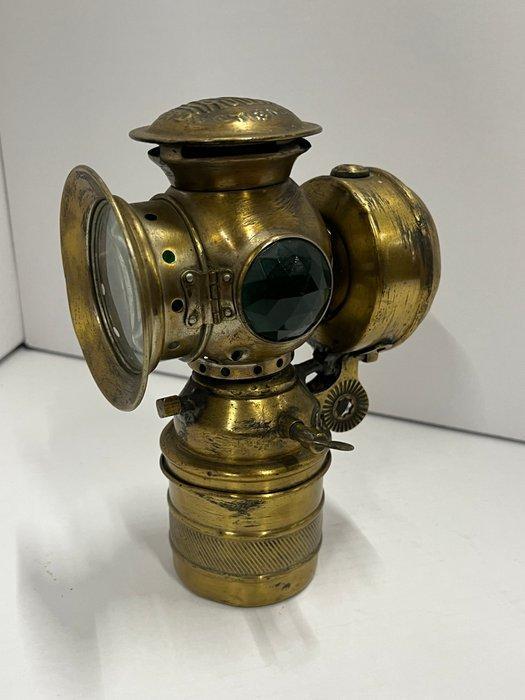 HASSIA - Olielamp - Messing - antieke carbid-fietslamp, Antiek en Kunst, Curiosa en Brocante