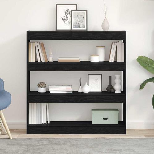 vidaXL Boekenkast/Room Divider Zwart Eiken 100x30x103cm, Maison & Meubles, Armoires | Bibliothèques, Envoi