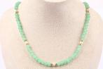 Zonder minimumprijs - Halsketting - 18 karaat Geel goud Jade, Handtassen en Accessoires, Kettingen, Nieuw