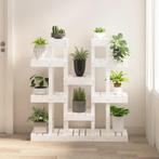 vidaXL Plantenstandaard wit 104,5x25x109,5 cm massief, Tuin en Terras, Bloembakken en Plantenbakken, Verzenden, Nieuw