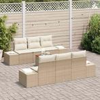 vidaXL Tuinbank Set 7 pcs Beige en wit, Verzenden