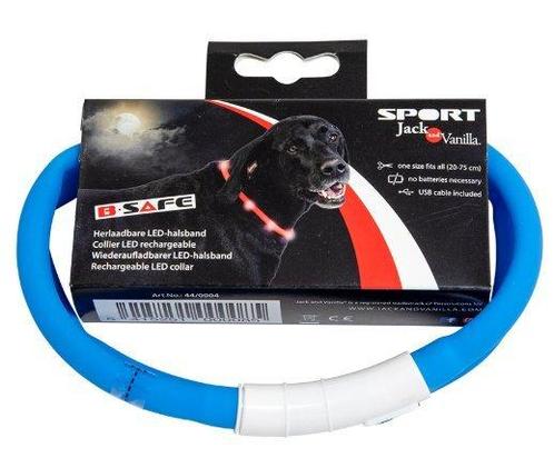 JV Sport herlaadbare LED-halsband - Blauw, Animaux & Accessoires, Colliers & Médailles pour chiens