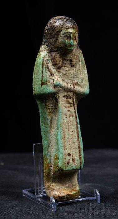 Oud-Egyptisch Faience Ushebti. Nieuwe Koninkrijk,, Verzamelen, Mineralen en Fossielen