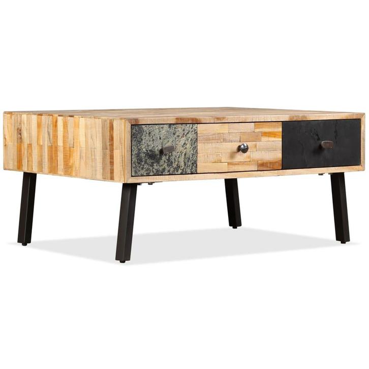 vidaXL Salontafel 90x65x40 cm massief gerecycled teakhout, Huis en Inrichting, Tafels | Salontafels, Nieuw, Verzenden