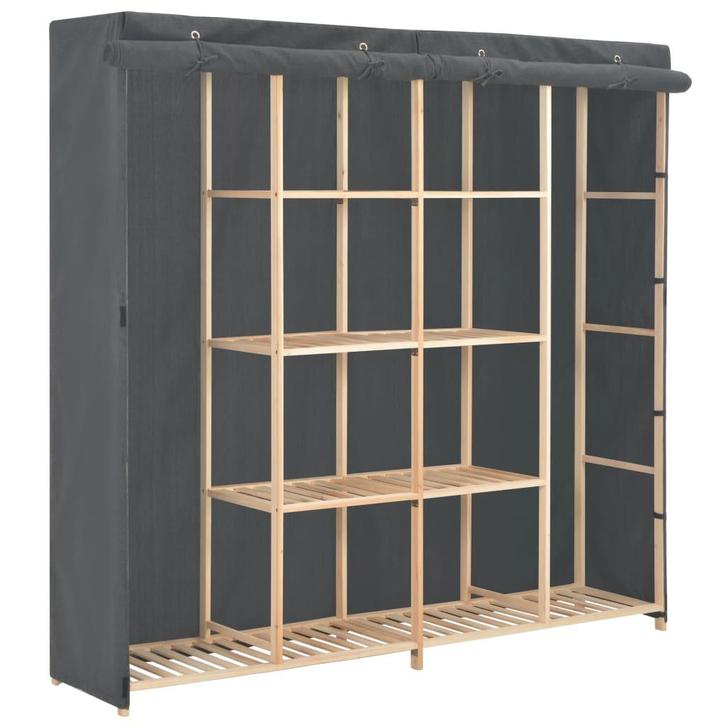 vidaXL Kledingkast 173x40x170 cm stof grijs, Huis en Inrichting, Kasten | Kleerkasten, Nieuw, Verzenden