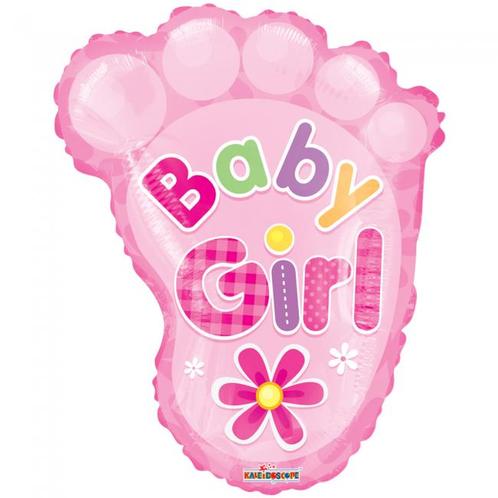 Helium Ballon Geboorte Baby Girl Voet 45cm leeg, Hobby en Vrije tijd, Feestartikelen, Nieuw, Verzenden