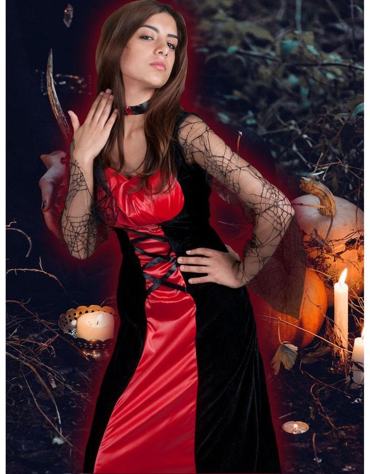 Halloween dame Crudella Vampier kostuum, Hobby en Vrije tijd, Feestartikelen, Ophalen of Verzenden