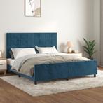 vidaXL Bedframe met hoofdeinde fluweel donkerblauw 180x200, Huis en Inrichting, Verzenden, Nieuw