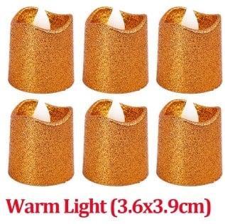LED Minikaarsje Glitter Koper Oranje per stuk, Maison & Meubles, Accessoires pour la Maison | Plantes & Fleurs artificielles