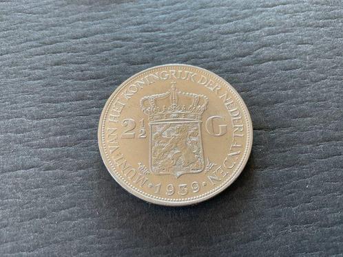 Nederland. Wilhelmina. 2 1/2 Gulden 1939  (Zonder, Postzegels en Munten, Munten | Nederland