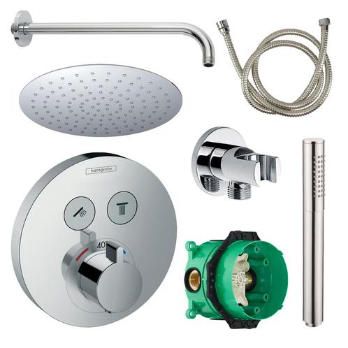 Hansgrohe Select Regendoucheset Inbouw Wanduitloop met, Doe-het-zelf en Bouw, Sanitair, Kraan, Nieuw, Chroom, Ophalen of Verzenden