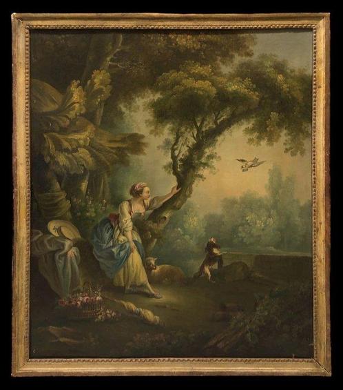 François Boucher (1703-1770), Suiveur de - Le Billet-Doux, Antiek en Kunst, Kunst | Schilderijen | Klassiek