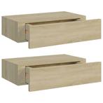 Wandschappen (Eiken) met Lade - 2 stuks | Tweede Kansje |..., Huis en Inrichting, Woonaccessoires | Wandplanken en Boekenplanken