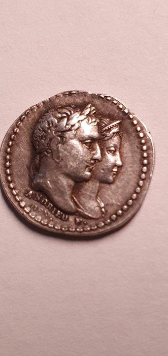 France. Napoléon I (1804-1814). Medal Quinaire du mariage de, Postzegels en Munten, Munten en Bankbiljetten | Toebehoren