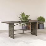 vidaXL Table de jardin dessus en verre gris 190x80x74cm, Verzenden