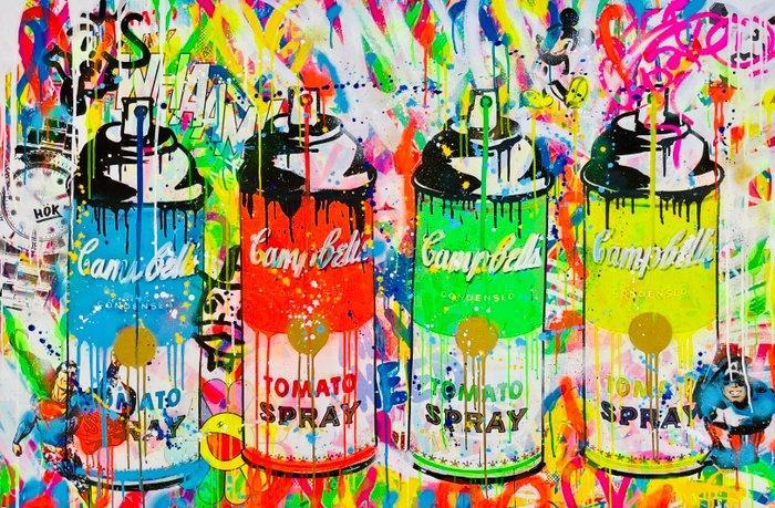 HÖK (1984) - Four Campbells Sprays XXXL (NO RESERVE PRICE), Antiek en Kunst, Kunst | Schilderijen | Modern