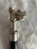 Wandelstok - Jachthond - Arg. 1000 - hout - brons - Geen, Antiek en Kunst