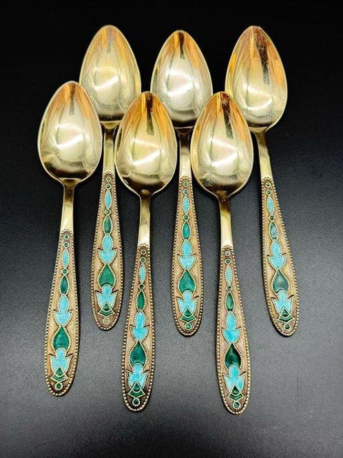 Lepel (6) - .875 (84 Zolotniki) zilver - Theelepels, Antiek en Kunst, Antiek | Zilver en Goud
