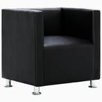 Fauteuil kubus zwart | Retour Deal 41% | Stijlvol & Goedk..., Overige materialen, Verzenden, Minder dan 75 cm, Nieuw